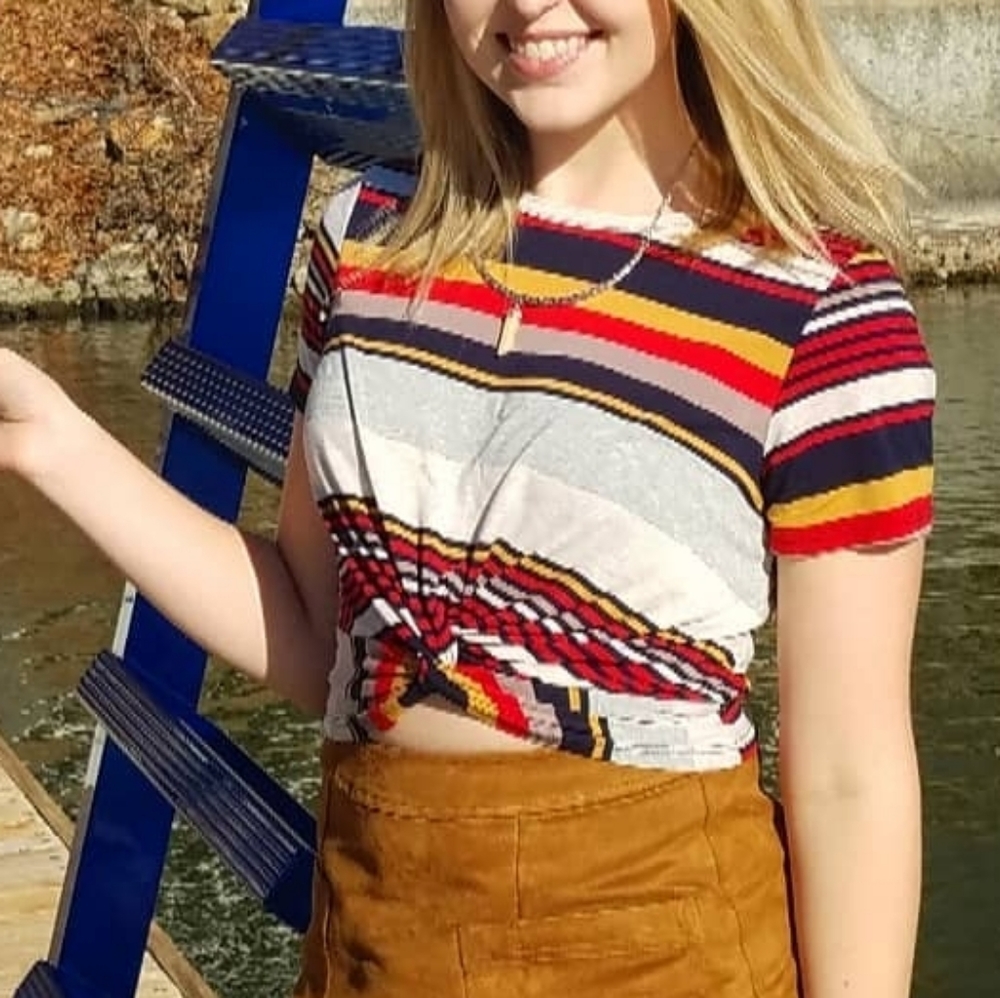 Striped Twisted Crop Top